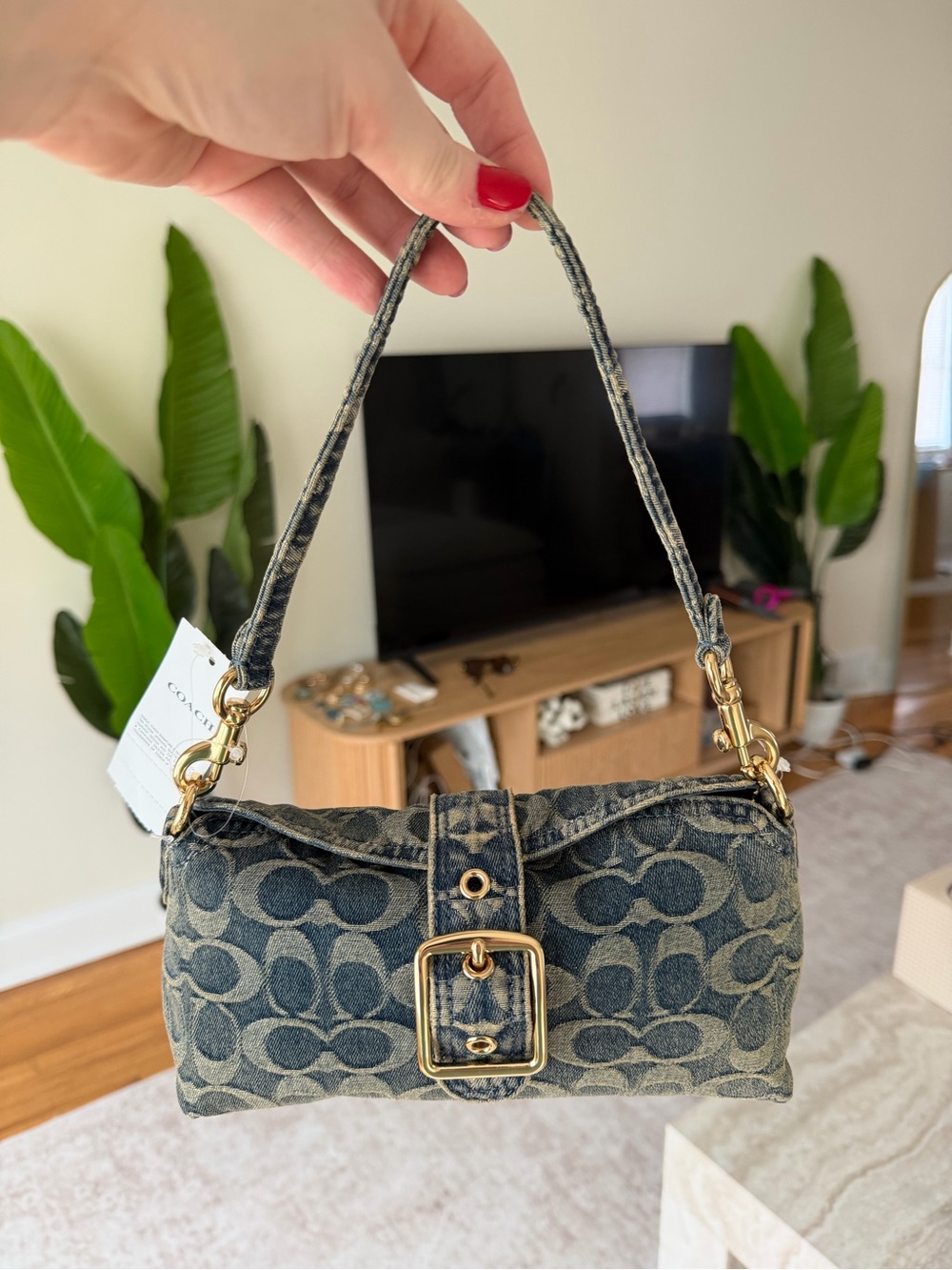 Coach Abbie Shoulder Bag In Signature Denim NWT